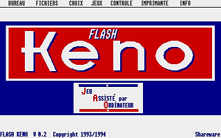 Flash Keno atari screenshot